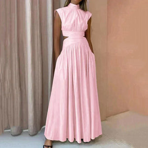 Camille – Linnen Maxi Jurk met Taille-Uitsnijding voor Dames