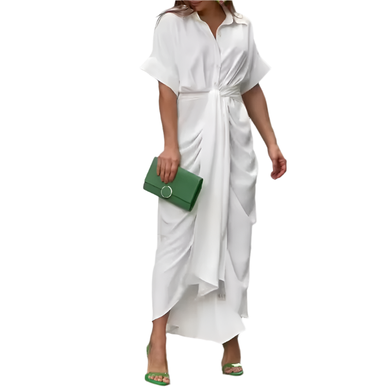 Giulietta – Zomers Dames Maxi Jurk met Knoopsluiting en Valt Elegant
