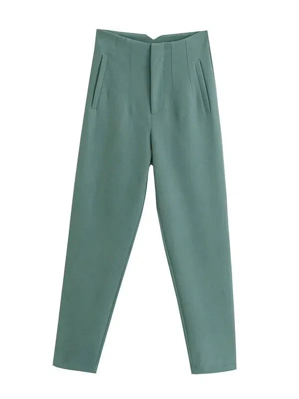 VincenzoRicci Chique Rechte Broek Vintage Broek Voor Vrouwen