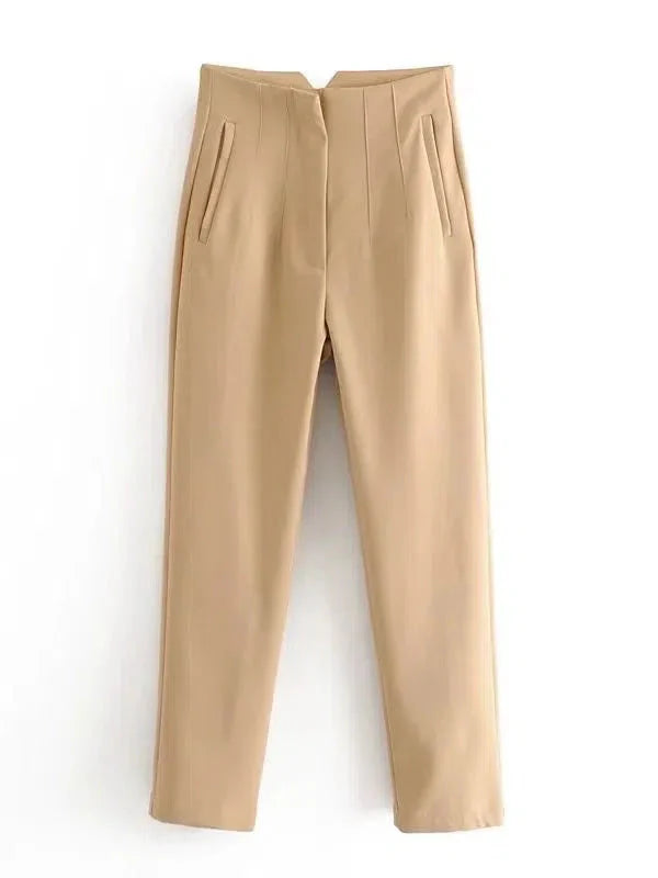 VincenzoRicci Chique Rechte Broek Vintage Broek Voor Vrouwen
