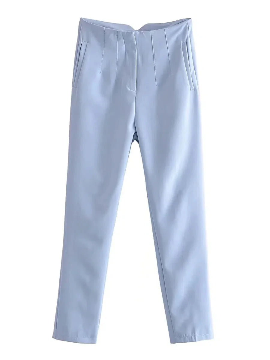 VincenzoRicci Chique Rechte Broek Vintage Broek Voor Vrouwen