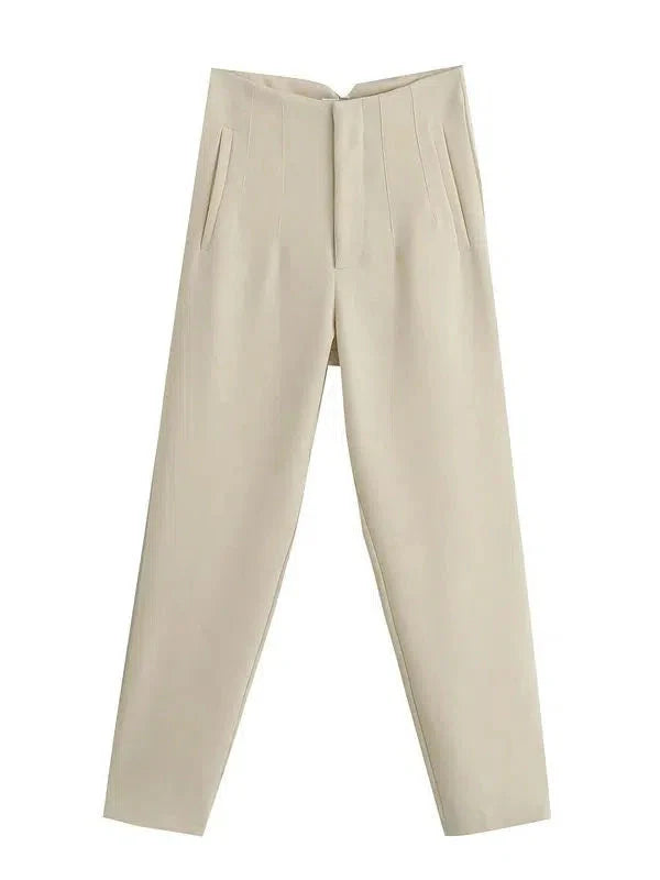 VincenzoRicci Chique Rechte Broek Vintage Broek Voor Vrouwen