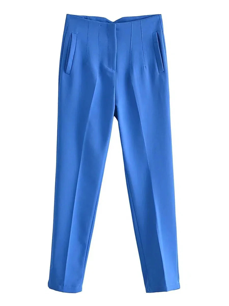 VincenzoRicci Chique Rechte Broek Vintage Broek Voor Vrouwen