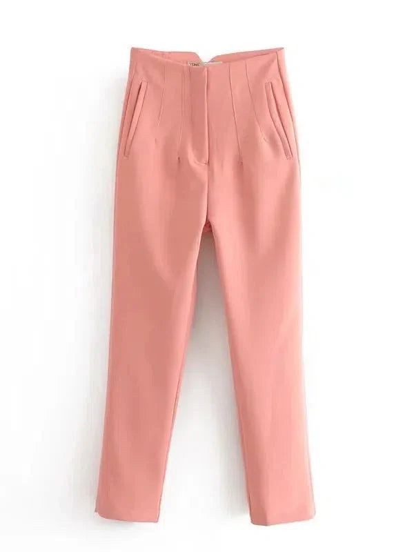 VincenzoRicci Chique Rechte Broek Vintage Broek Voor Vrouwen