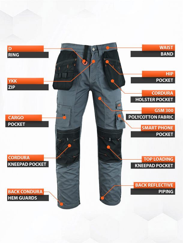 SwiftSoles™ Heavy-duty werkbroek met cargoholster voor heren