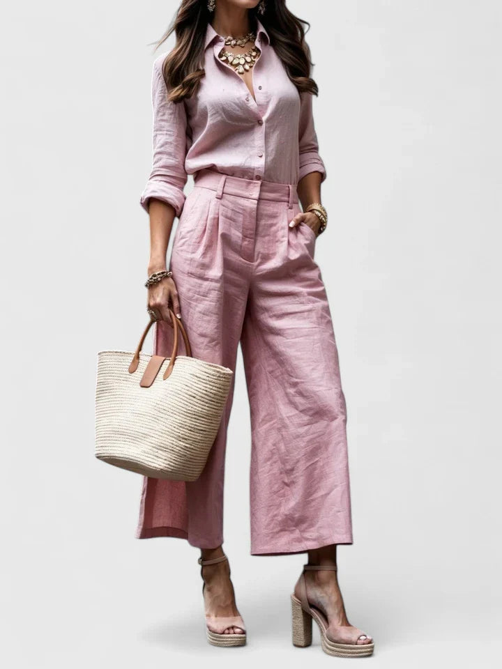Daniella – Comfortabele Linnen Dames Co-ord Set
