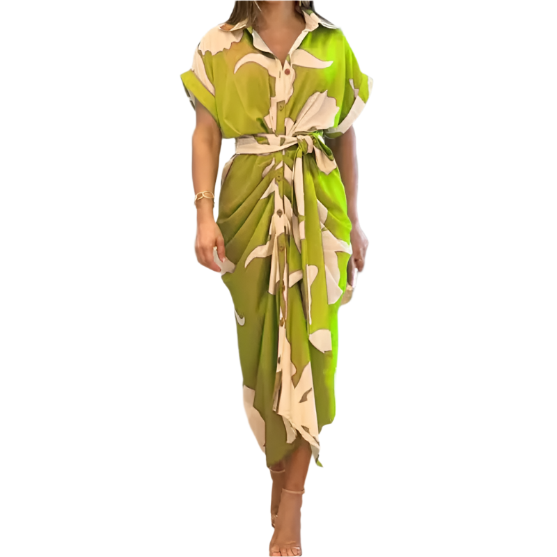 Giulietta – Zomers Dames Maxi Jurk met Knoopsluiting en Valt Elegant