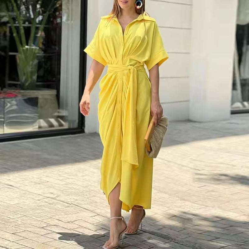 Giulietta – Zomers Dames Maxi Jurk met Knoopsluiting en Valt Elegant