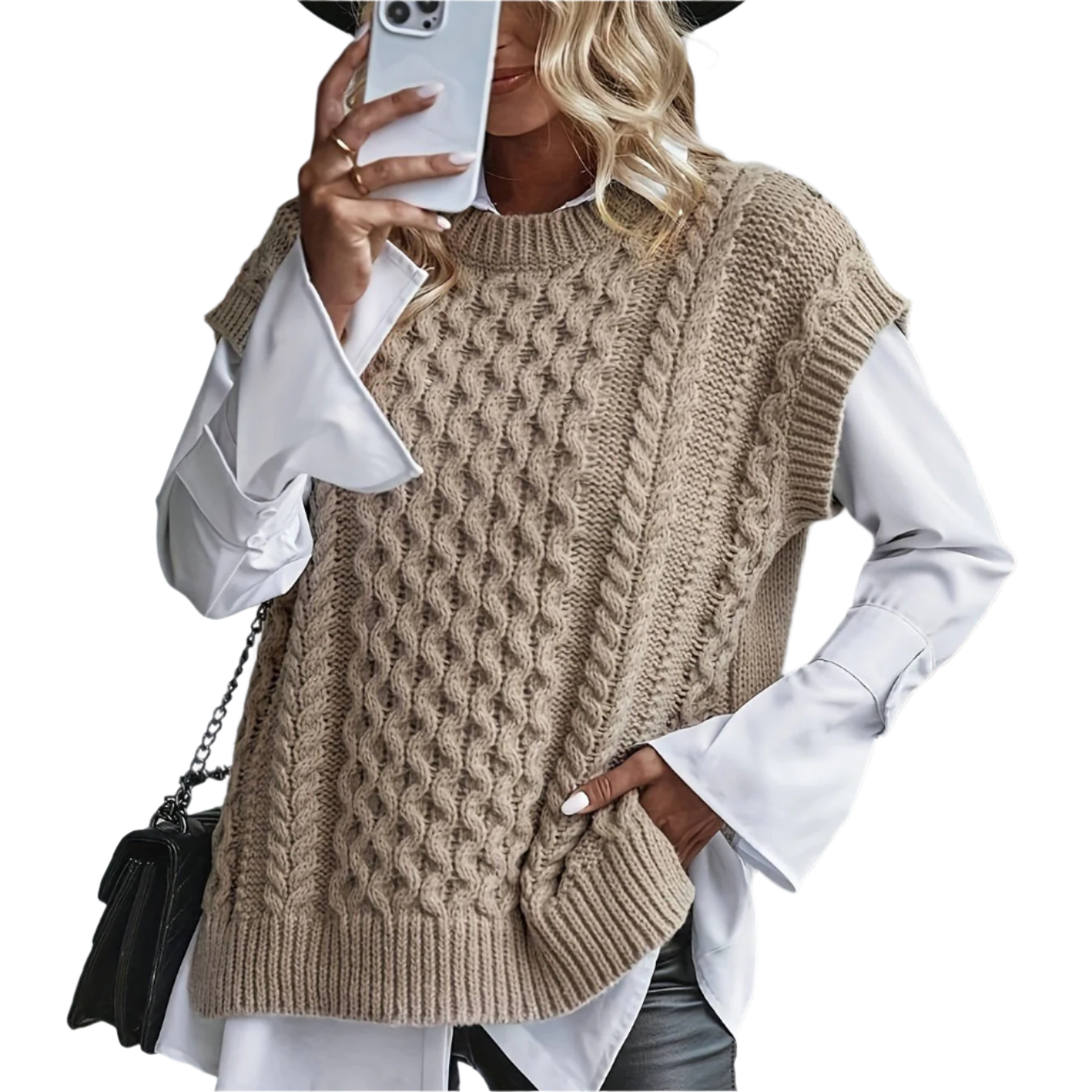 Elena – Mouwloos Gebreid Dames Sweatervest