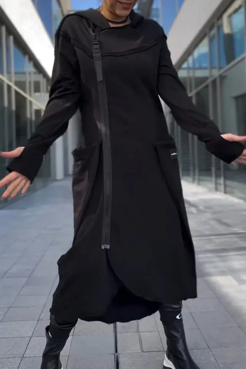 Gianna – Dames Longline Zip-Up Hoodie in Lichte Stof