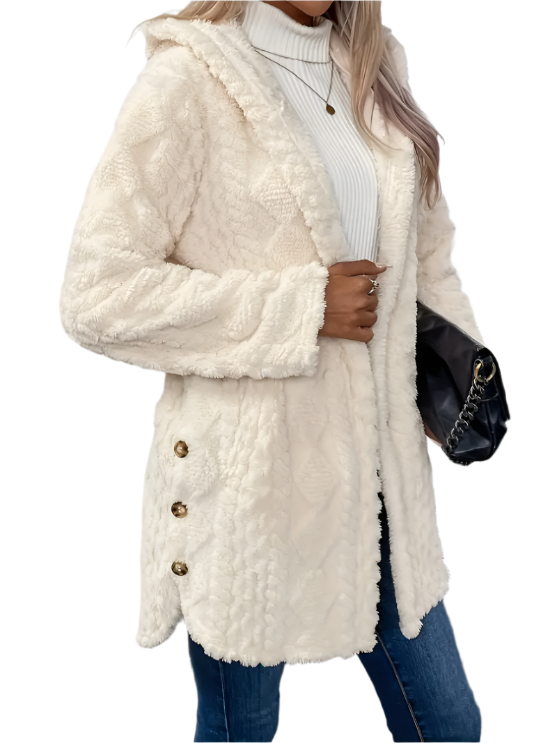 Mona – Teddy Damesjas met Capuchon en Knopen