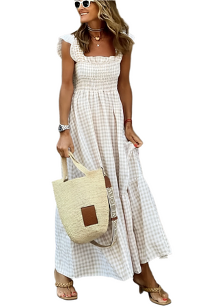 Gianna – Multicolor Dames Gingham Katoenen Jurk