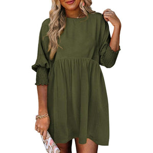 Elle – Casual Dames Mini Jurk met Ronde Hals