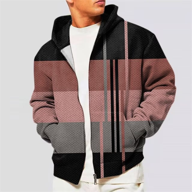 Lorenzo – Gedrukte Heren Hooded Cardigan