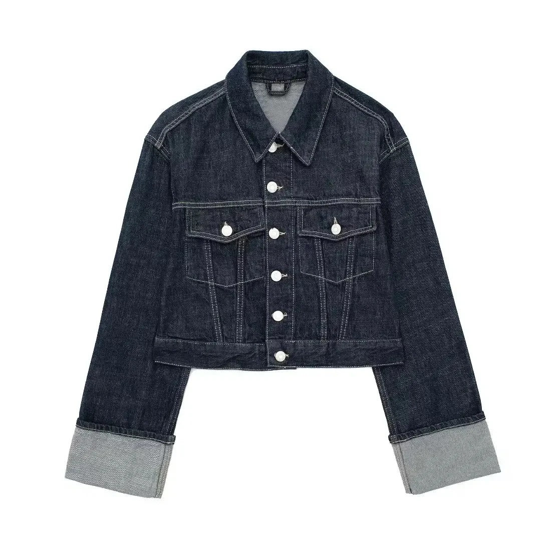 Sofia – Dames Denim Set met Cropped Jacket & Wide-Leg Jeans