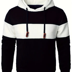 Lorenzo – Heren Hoodie met Textuur en Contrastpanelen