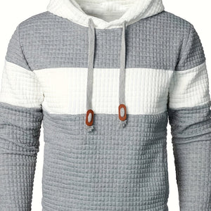 Lorenzo – Heren Hoodie met Textuur en Contrastpanelen