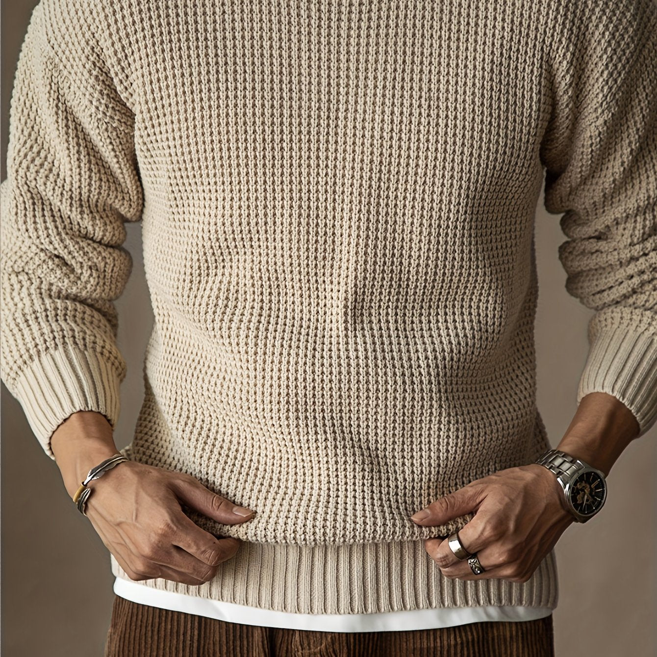Israel – Gestreepte Slim Fit Heren Trui voor de Herfst