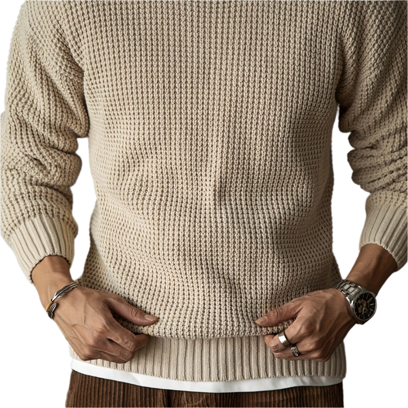 Israel – Gestreepte Slim Fit Heren Trui voor de Herfst