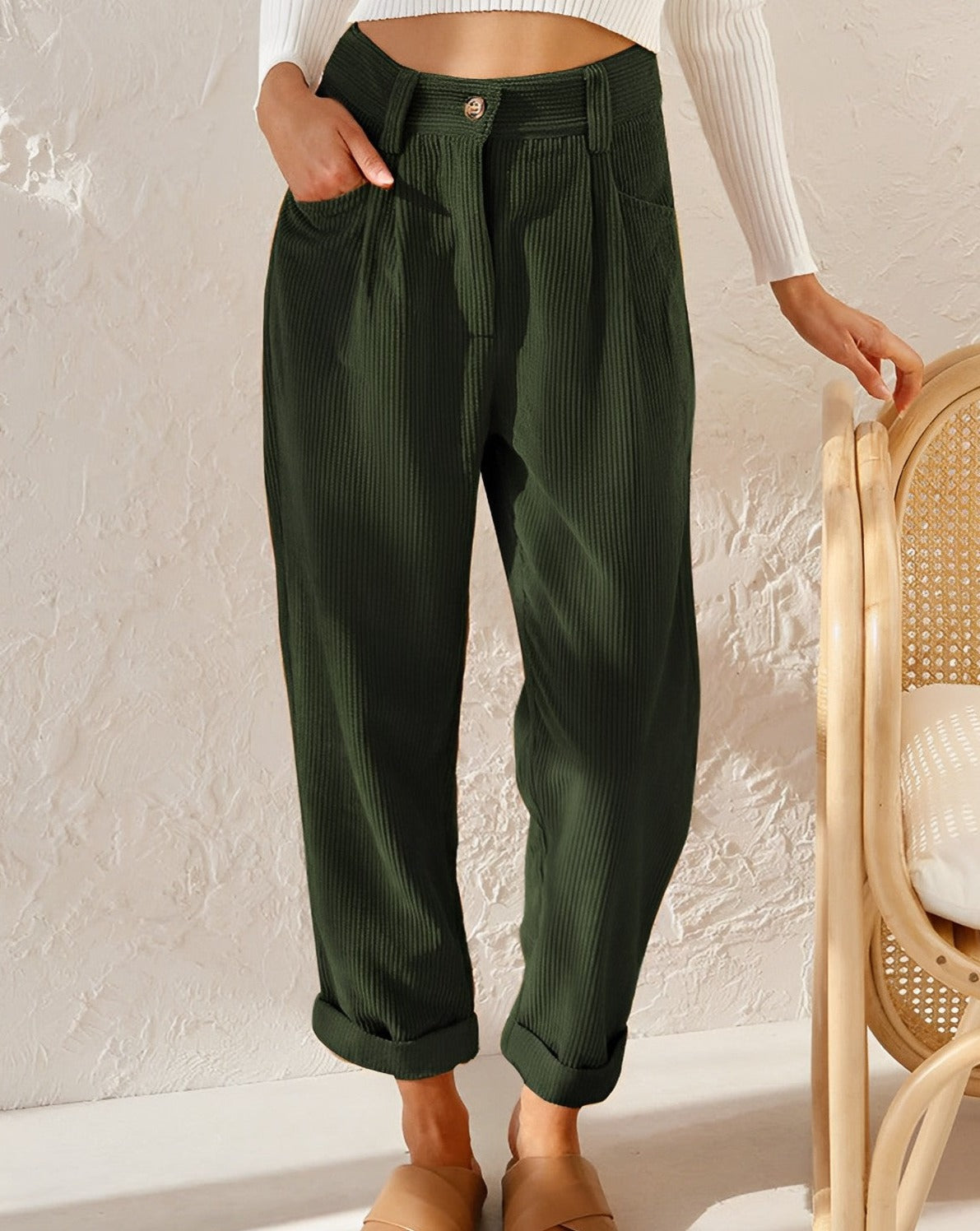 MarcoTela Stijlvolle Corduroy Broek Voor Dames