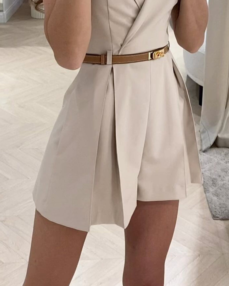 Camille – Khaki Jumpsuit met Tailleceintuur voor Dames