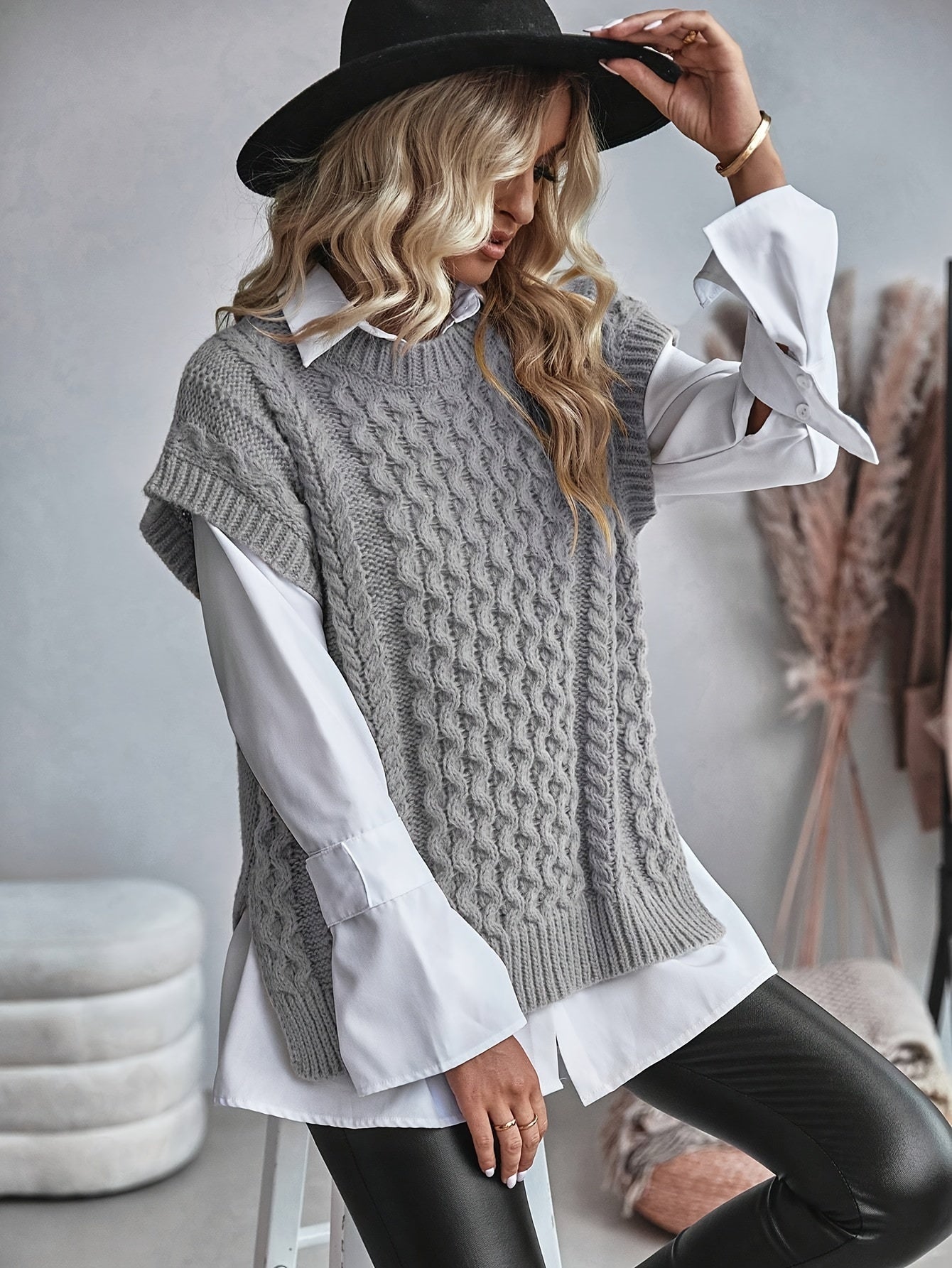 Elena – Mouwloos Gebreid Dames Sweatervest