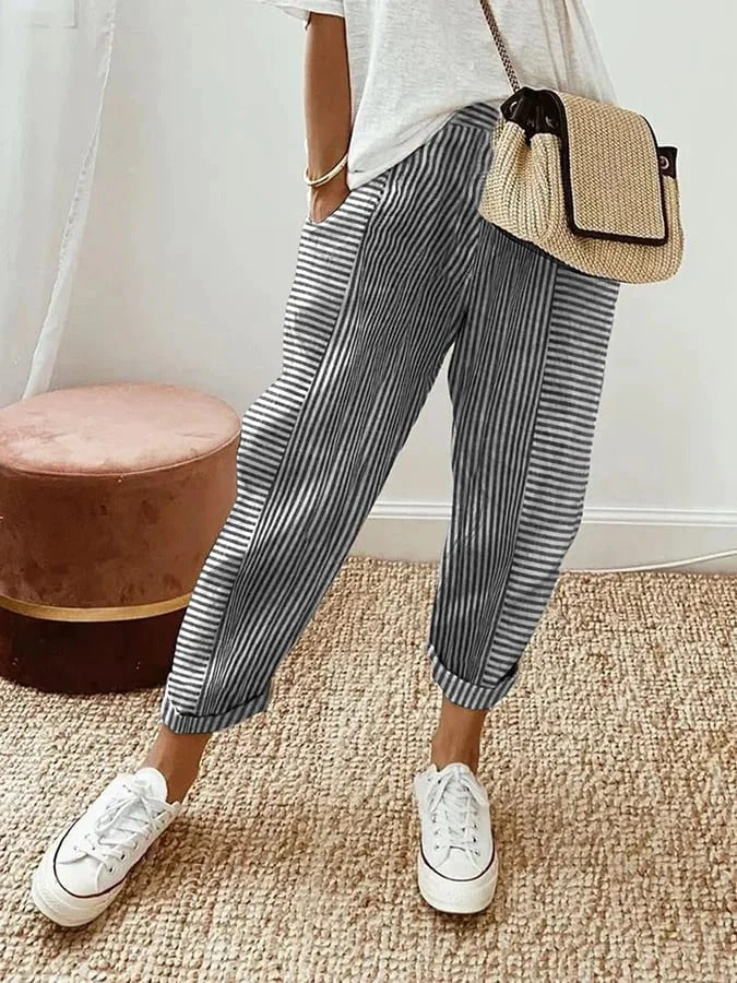 Isabella – Relaxed-Fit Gestreepte Damesbroek