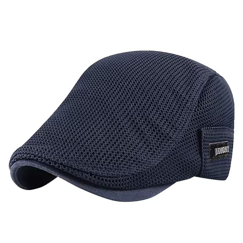 Lorenzo – Ademend Mesh Flat Cap voor Mannen