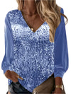 Isabella – V-hals Blouse met Pailletten voor Dames