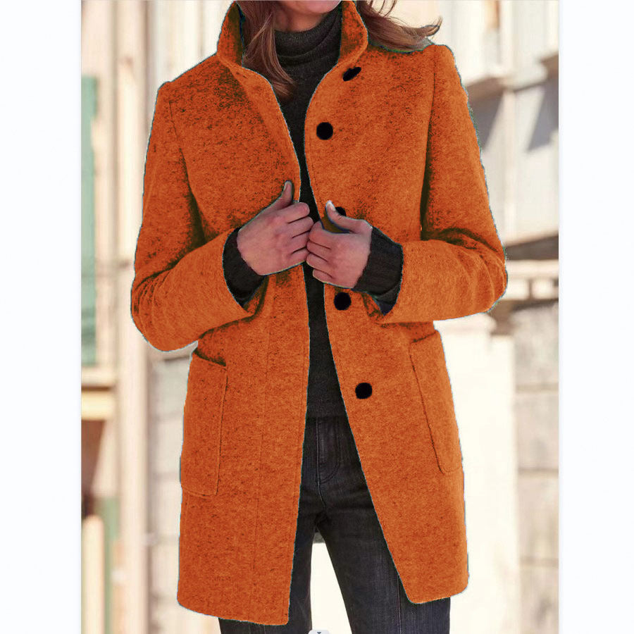Aurélie – Retro Dames Windjack met Knopen en Stehkragen