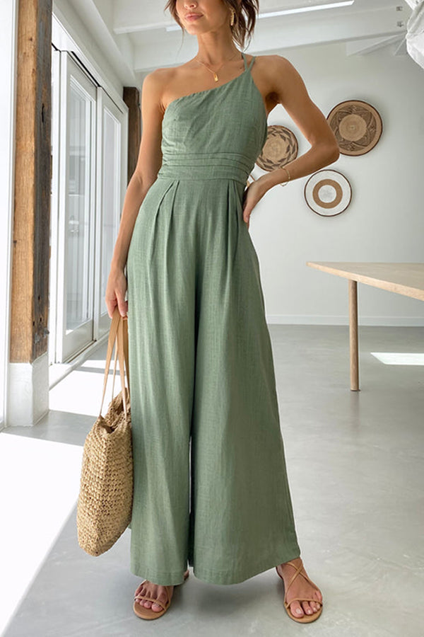 Akira – Soepelvallende en Elegante Dames Jumpsuit van Linnen mix