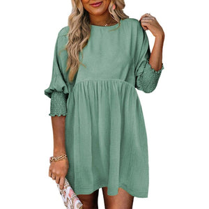 Elle – Casual Dames Mini Jurk met Ronde Hals