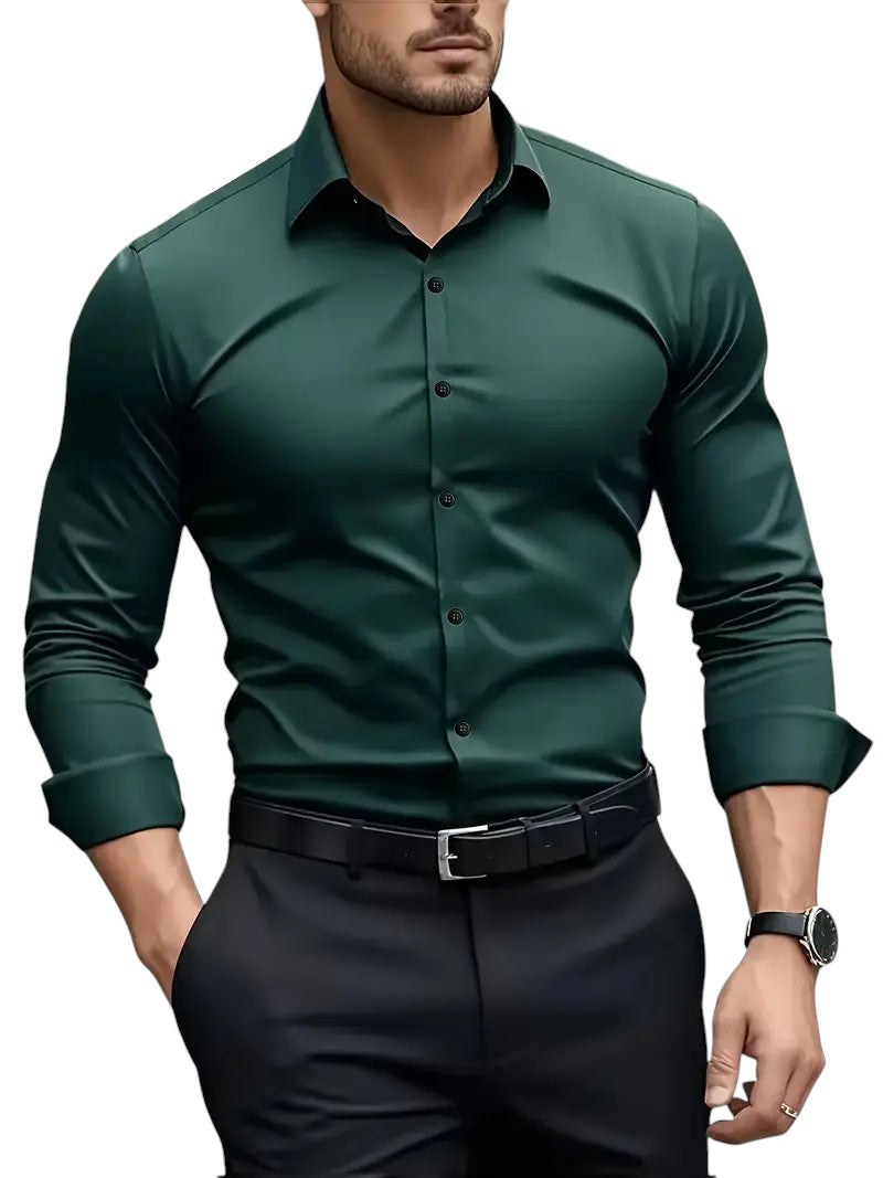 Larry – Slim Fit Heren Overhemd met Lange Mouwen