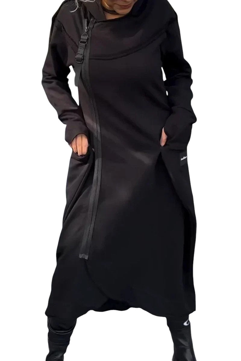 Gianna – Dames Longline Zip-Up Hoodie in Lichte Stof
