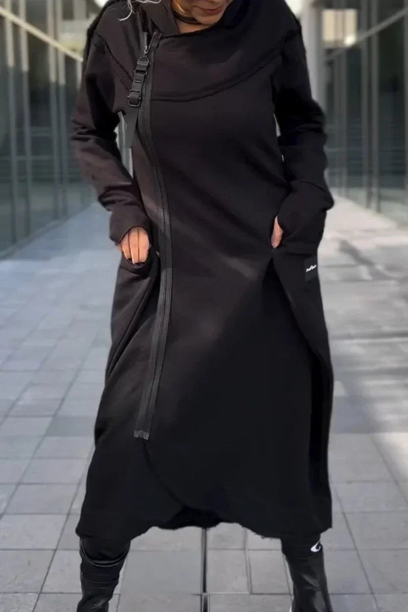 Gianna – Dames Longline Zip-Up Hoodie in Lichte Stof
