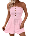 Cathlyn – Zachtroze Dames Playsuit met Reliëfstructuur