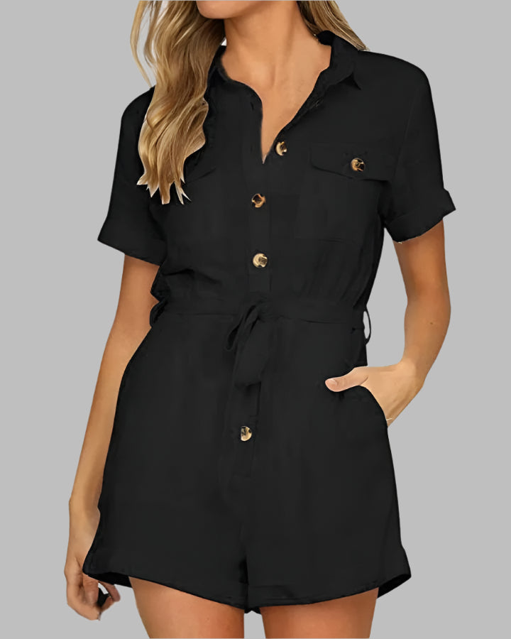 Criza – Stijlvolle Dames Playsuit met Korte Mouwen