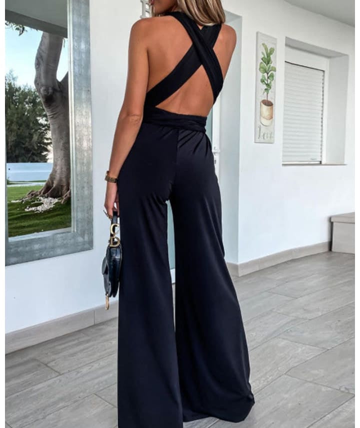 Cassie – Elegante Dames Cocktail Jumpsuit met Open Rug