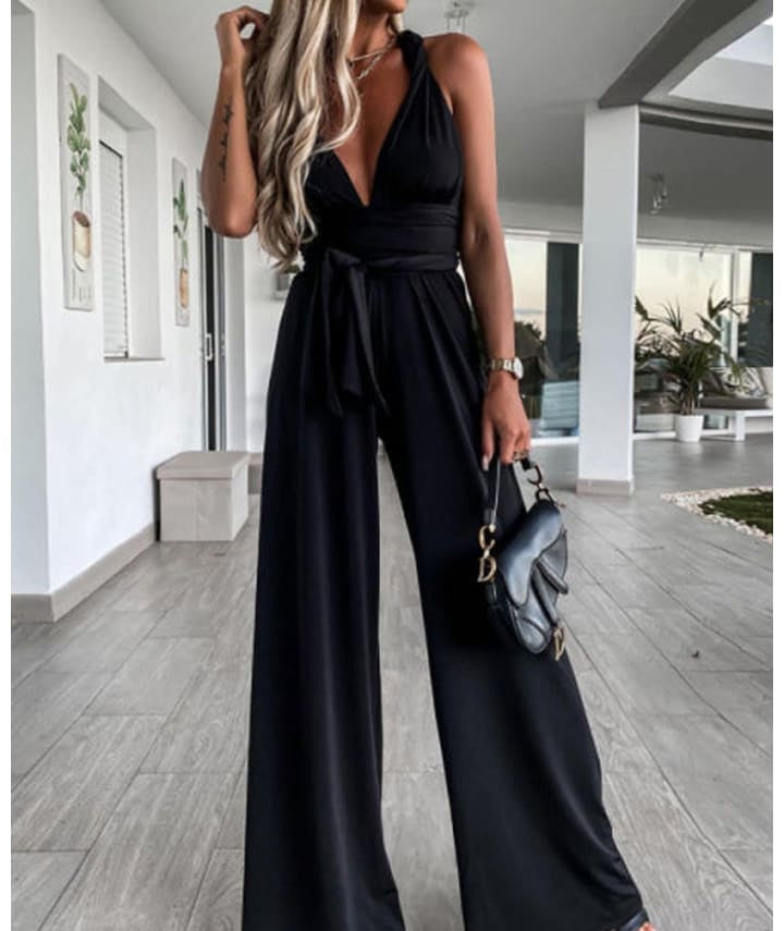 Cassie – Elegante Dames Cocktail Jumpsuit met Open Rug