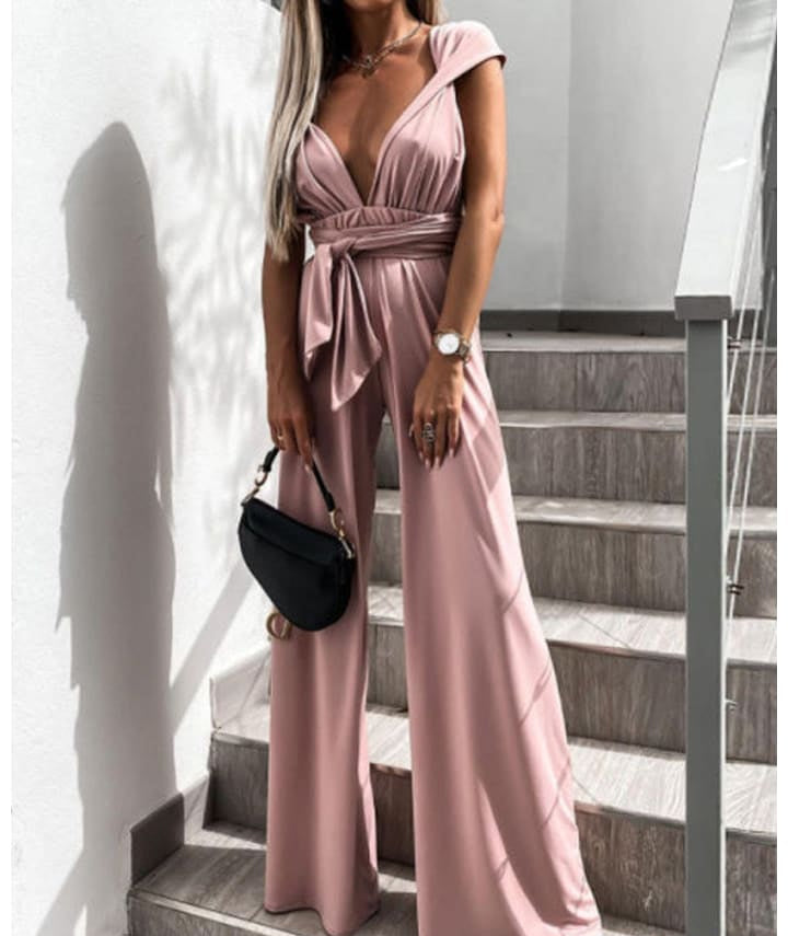 Cassie – Elegante Dames Cocktail Jumpsuit met Open Rug