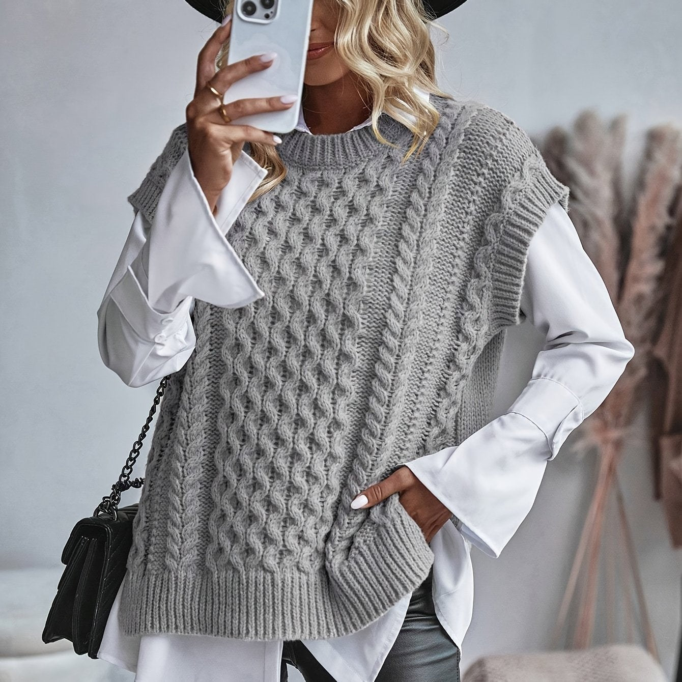 Elena – Mouwloos Gebreid Dames Sweatervest