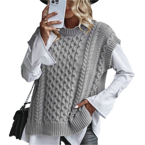 Elena – Mouwloos Gebreid Dames Sweatervest