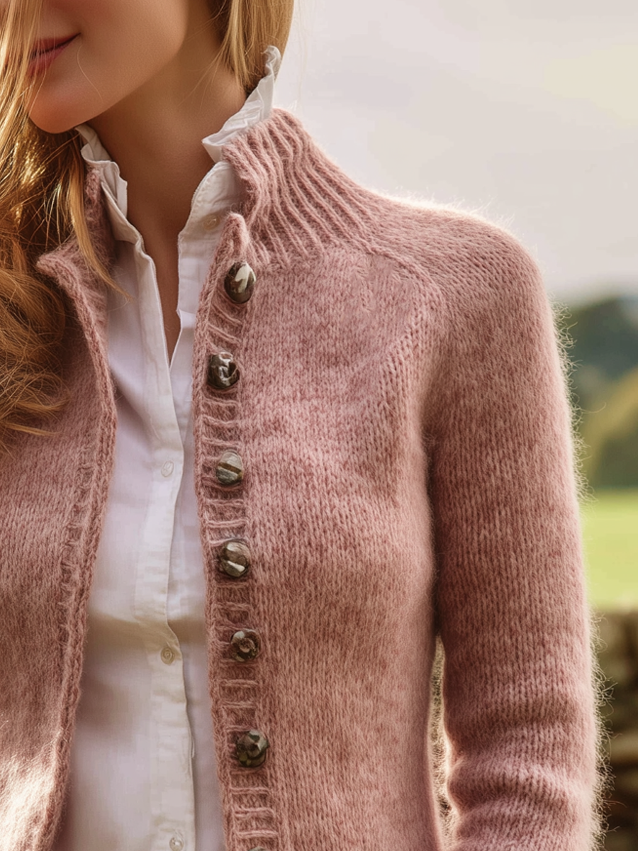 Jocelyn – Vintage Knopen Dames Mohair Gebreid Vest