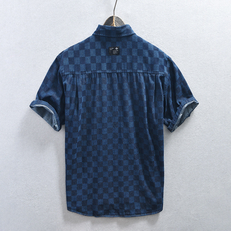 Lorenzo – Casual Heren Overhemd van Denim met Korte Mouwen