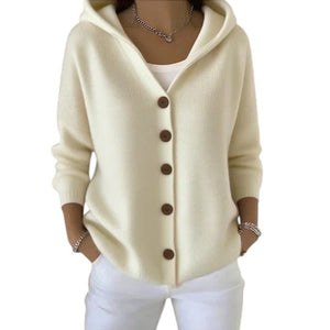 Francine – Dames Gebreid Vest met Capuchon