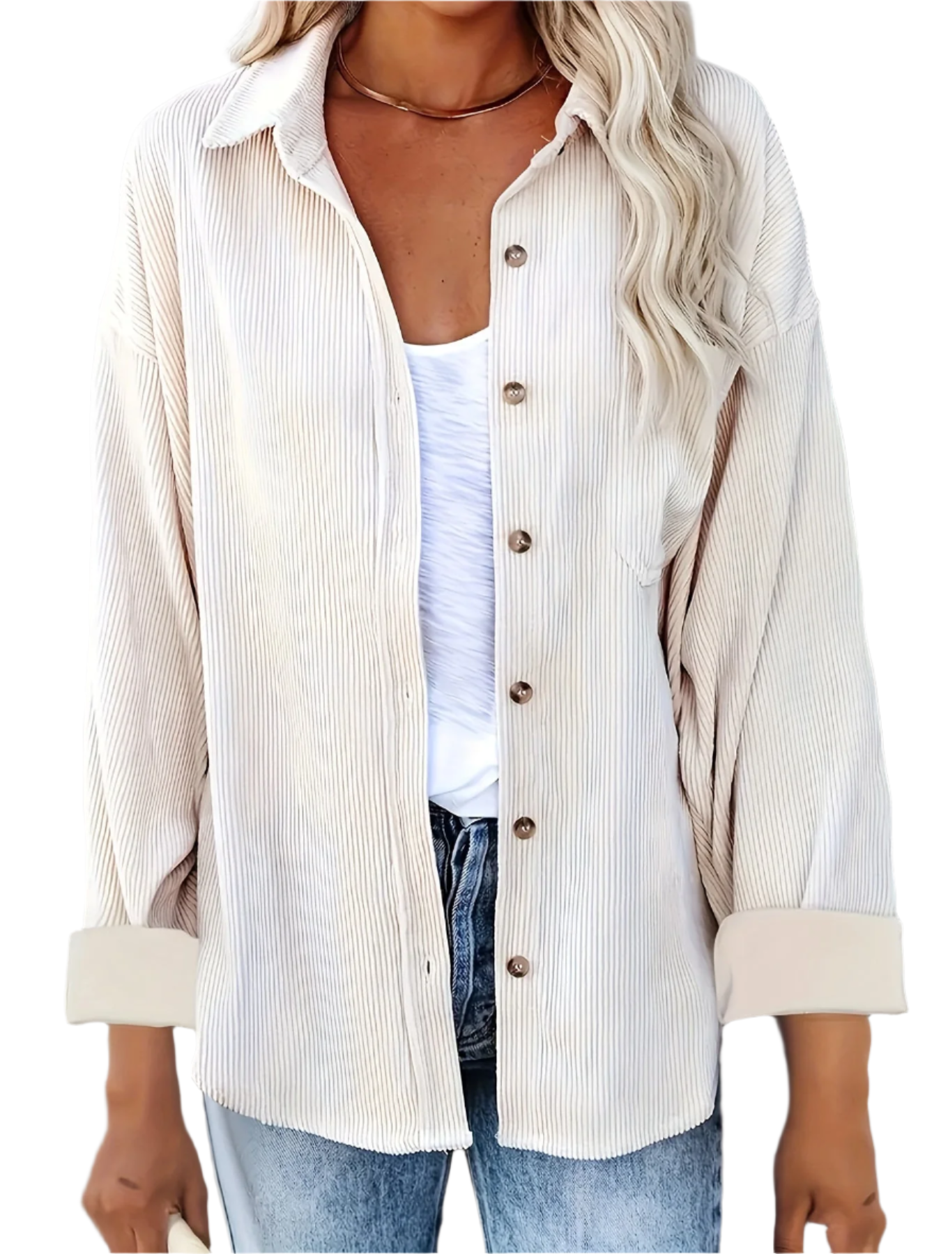 Sofia – Oversized Corduroy Damesblouse