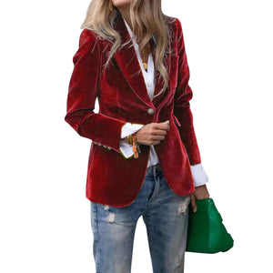 Shane – Fluwelen Getailleerde Dames Blazer