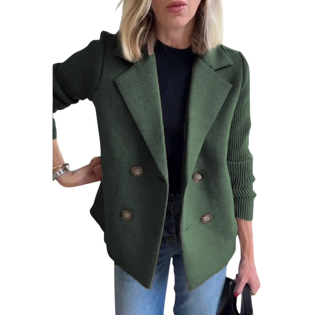 Vanessia – Dames Blazer met Gebreide Mouwen
