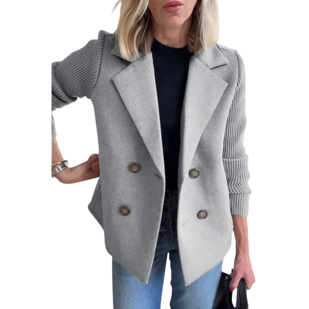 Vanessia – Dames Blazer met Gebreide Mouwen