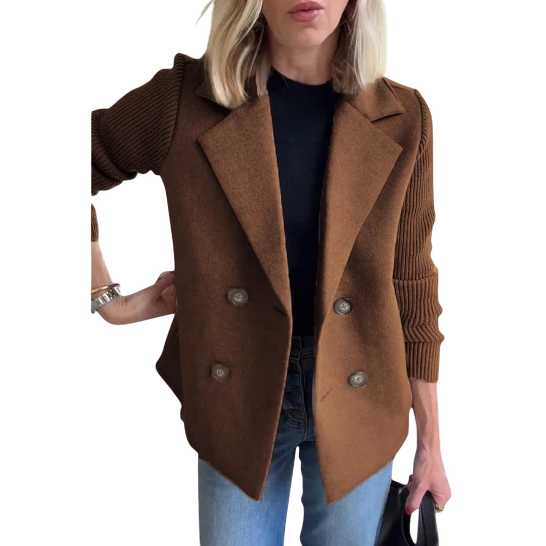 Vanessia – Dames Blazer met Gebreide Mouwen